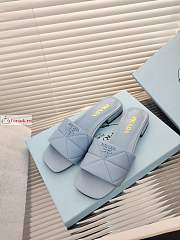 Prada Nappa Leather Sabots Light Blue 1XX583 10mm - 5