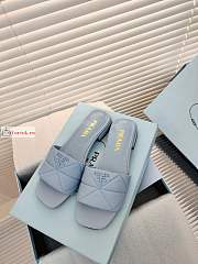 Prada Nappa Leather Sabots Light Blue 1XX583 10mm - 4