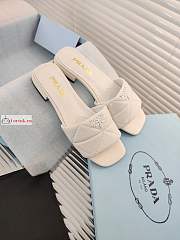 Prada Nappa Leather Sabots White 1XX583 10mm - 2