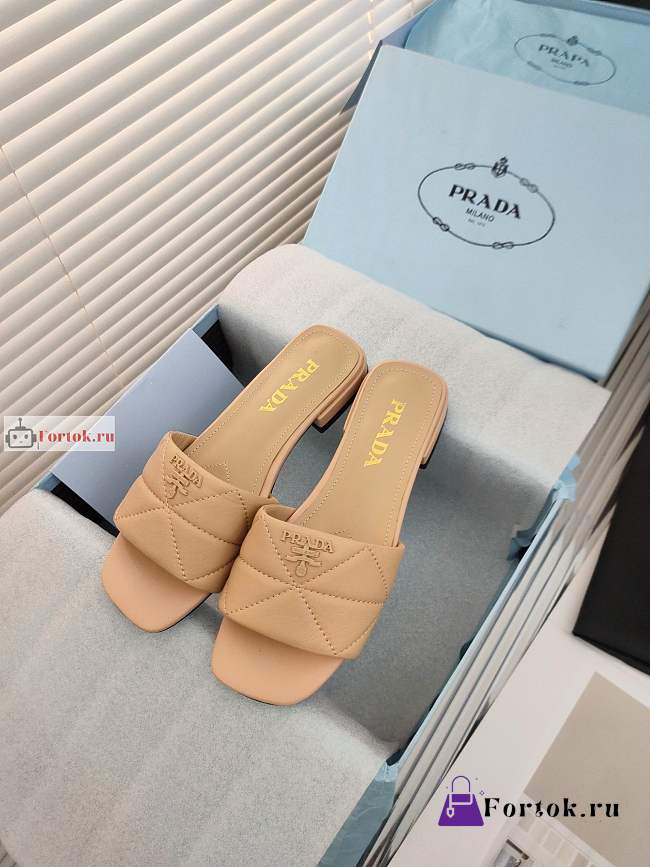 Prada Nappa Leather Sabots Beige 1XX583 10mm - 1