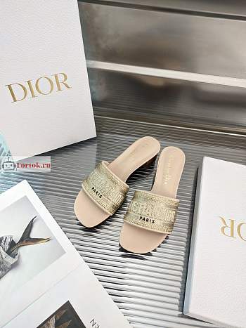 Dior Dway Heeled Slide Gold-tone S62K