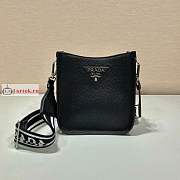 Prada Mini Leather Shoulder Bag Black 1BH191 19x20x6cm - 2