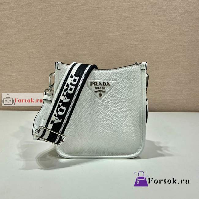 Prada Mini Leather Shoulder Bag White 1BH191 19x20x6cm - 1