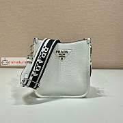 Prada Mini Leather Shoulder Bag White 1BH191 19x20x6cm - 1
