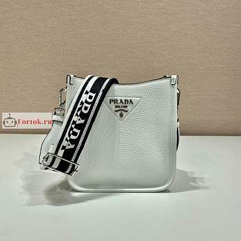 Prada Mini Leather Shoulder Bag White 1BH191 19x20x6cm