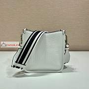 Prada Mini Leather Shoulder Bag White 1BH191 19x20x6cm - 3