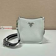 Prada Mini Leather Shoulder Bag White 1BH191 19x20x6cm - 2