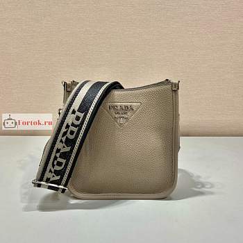 Prada Mini Leather Shoulder Bag Beige 1BH191 19x20x6cm