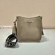 Prada Mini Leather Shoulder Bag Beige 1BH191 19x20x6cm - 6