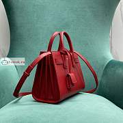 Ysl Nano Sac De Jour Grained Leather Red 392035 22x18x11cm - 3