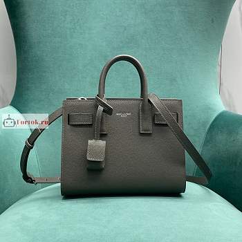 Ysl Nano Sac De Jour Grained Leather Gray 392035 22x18x11cm