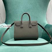 Ysl Nano Sac De Jour Grained Leather Gray 392035 22x18x11cm - 4