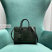 Ysl Nano Sac De Jour Crocodile Shiny Leather Green 392035 22x18x11cm - 1