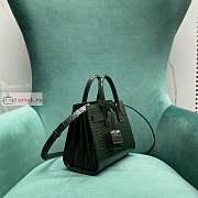 Ysl Nano Sac De Jour Crocodile Shiny Leather Green 392035 22x18x11cm - 4