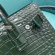 Ysl Nano Sac De Jour Crocodile Shiny Leather Green 392035 22x18x11cm - 2