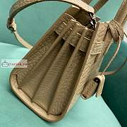 Ysl Nano Sac De Jour Crocodile Shiny Leather Beige 392035 22x18x11cm - 5