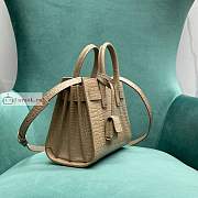 Ysl Nano Sac De Jour Crocodile Shiny Leather Beige 392035 22x18x11cm - 4