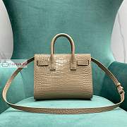 Ysl Nano Sac De Jour Crocodile Shiny Leather Beige 392035 22x18x11cm - 2