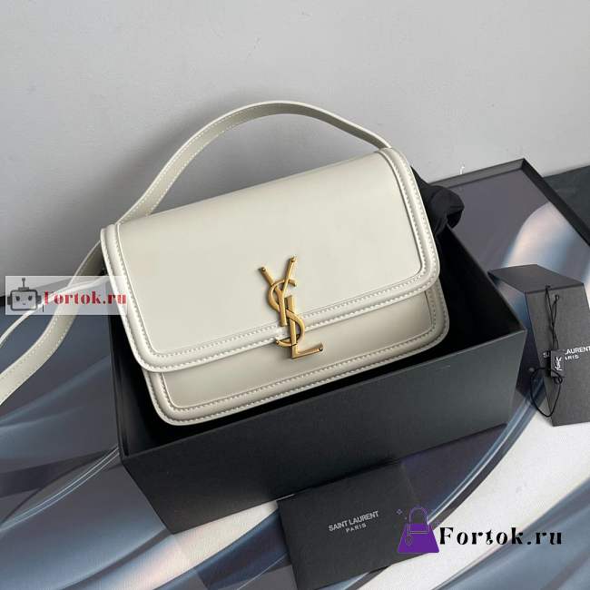 Ysl Medium Solferino Box Bag Leather White 6343050 23x16x6cm - 1