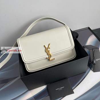 Ysl Medium Solferino Box Bag Leather White 6343050 23x16x6cm