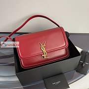 Ysl Medium Solferino Box Bag Leather Red 6343050 23x16x6cm - 1