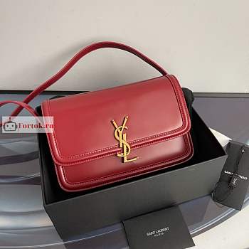 Ysl Medium Solferino Box Bag Leather Red 6343050 23x16x6cm