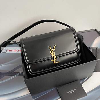 Ysl Medium Solferino Box Bag Leather Black 6343050 23x16x6cm