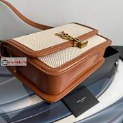 Ysl Medium Solferino Box Bag Leather/Canvas Beige/Brown 6343050 23x16x6cm - 4