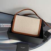 Ysl Medium Solferino Box Bag Leather/Canvas Beige/Brown 6343050 23x16x6cm - 6