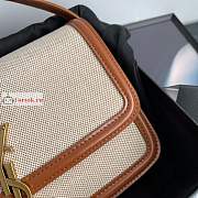 Ysl Medium Solferino Box Bag Leather/Canvas Beige/Brown 6343050 23x16x6cm - 2