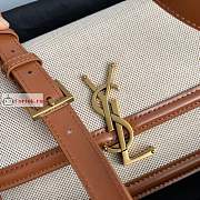 Ysl Medium Solferino Box Bag Leather/Canvas Beige/Brown 6343050 23x16x6cm - 3