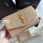 Ysl Uptown Chain Wallet In Grained Leather Beige 6077881 19x12x4cm - 4