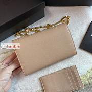 Ysl Uptown Chain Wallet In Grained Leather Beige 6077881 19x12x4cm - 3