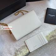 Ysl Uptown Chain Wallet In Grained Leather White 6077881 19x12x4cm - 2