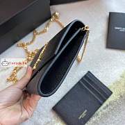 Ysl Uptown Chain Wallet In Grained Leather Black 6077881 19x12x4cm - 6