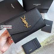 Ysl Uptown Chain Wallet In Grained Leather Black 6077881 19x12x4cm - 4