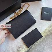 Ysl Uptown Chain Wallet In Grained Leather Black 6077881 19x12x4cm - 3