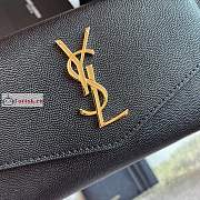 Ysl Uptown Chain Wallet In Grained Leather Black 6077881 19x12x4cm - 2