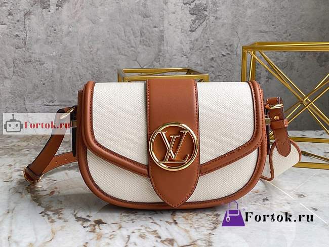 Louis Vuitton Pont 9 Soft Handbag Canvas/Leather M59446 25x9x18cm - 1