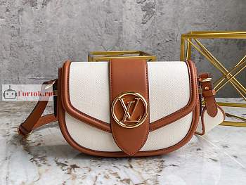 Louis Vuitton Pont 9 Soft Handbag Canvas/Leather M59446 25x9x18cm