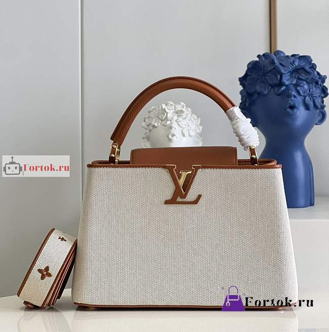 Louis Vuitton Capucines MM Canvas/Leather Caramel M59969 31.5x20x11cm - 1