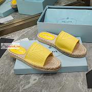 Prada Fabric Espadrille Slides Yellow 1XX619  - 4