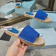Prada Fabric Espadrille Slides Blue 1XX619  - 2