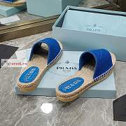 Prada Fabric Espadrille Slides Blue 1XX619  - 3