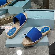 Prada Fabric Espadrille Slides Blue 1XX619  - 4