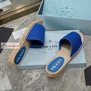 Prada Fabric Espadrille Slides Blue 1XX619  - 5