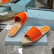 Prada Fabric Espadrille Slides Orange 1XX619  - 2