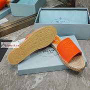 Prada Fabric Espadrille Slides Orange 1XX619  - 3