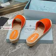 Prada Fabric Espadrille Slides Orange 1XX619  - 4