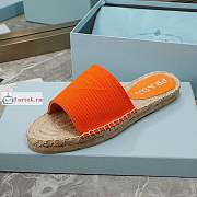 Prada Fabric Espadrille Slides Orange 1XX619  - 5